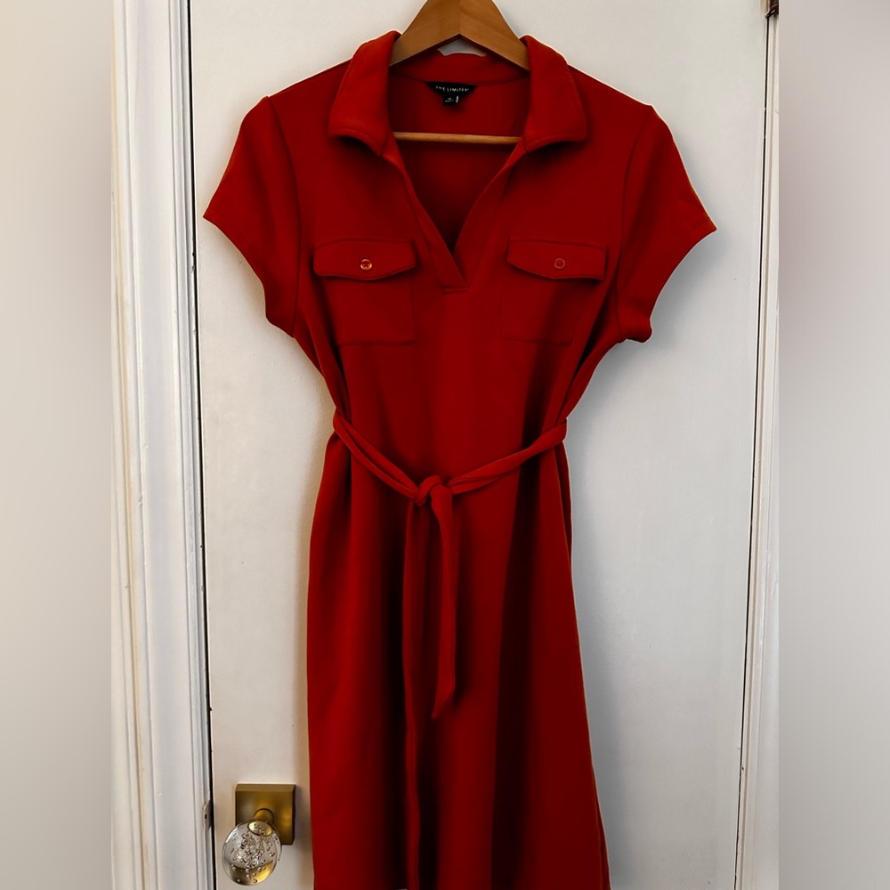 The Limited polyester & spandex dress in rust size medium